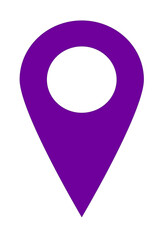 A graphic illustration of Purple map pin for use as an icon or logo - 511685999