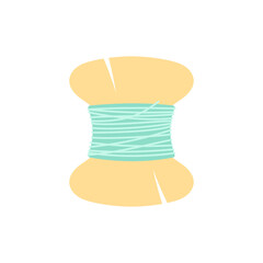 cartoon vector illustration with sewing threads on spool