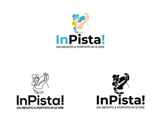 Silhouette of dancing couple. Dance logo designs template. Elements of dance multi colored icons. Simple icon for websites, web design, mobile app, info graphics, logo. Tango, waltz, latino style.eps