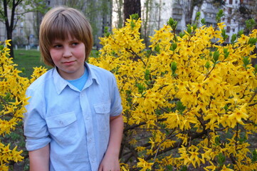 child with flowers