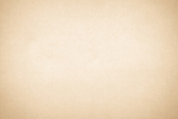 Brown recycled craft paper texture background. Cream cardboard texture, Old vintage page or grunge vignette.