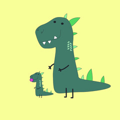 Mother and Baby Tyrannosaurus