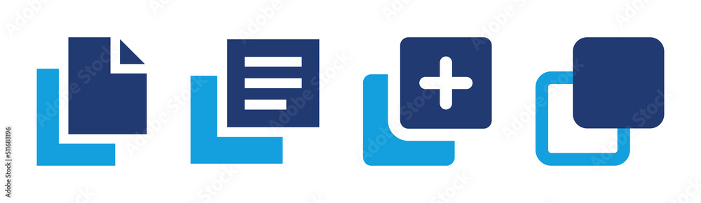 Poster Copy icon vector set. Duplicate file symbol.