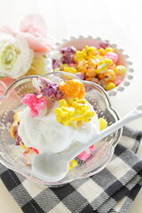 Multiple color popcorn for snack food image