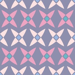 Purple and pink x shapes vector seamless repeat pattern in a simple graphic style