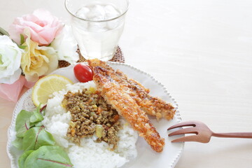 Homemade bread crumbs sardines fillet fried 
