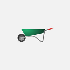 Wheelbarrow Icon. Construction Concept. - Vector