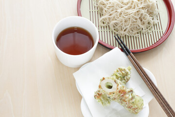 Japanese food, fish cake deep fried Chikuwa Tempura