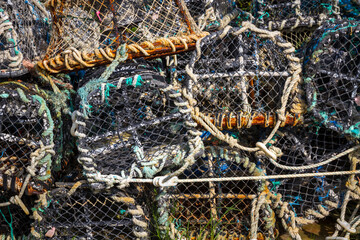 Fishing traps closeup view