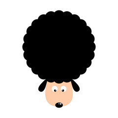 Cute black sheep cartoon character flat vector design.