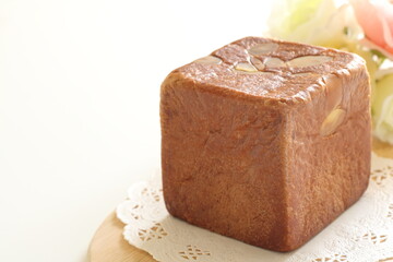 Cube almond bread  for healthy breakfast image