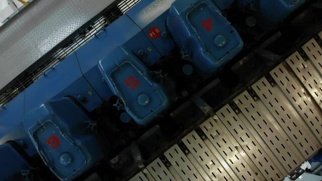 Above main engine of vessel