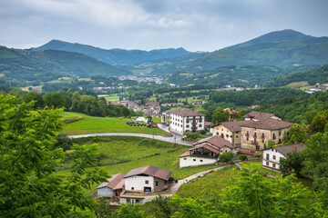 countryside town of baztan valley in navarre, Spain