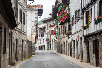 Fototapeta na wymiar street view of lesaka town, Spain