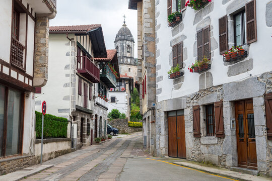street view of lesaka town, Spain