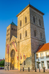 Fototapeta na wymiar Historic Dom church in colorful evening light in Osnabruck, Germany