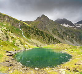 lakes of Ordicuso with the mountains in the background, Baños de Panticosa in the Pyrenees of Huesca.