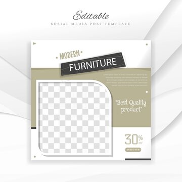 Creative furniture sosial media post template easy use vector