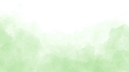 Fototapeta na wymiar Green and white watercolor background for poster, brochure or flyer, wedding cards. Horizontal banner template. Copyspace. Website graphics