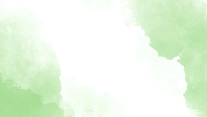 Green and white watercolor background for poster, brochure or flyer, wedding cards. Horizontal banner template. Copyspace. Website graphics