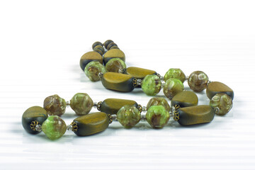 Green amber necklace