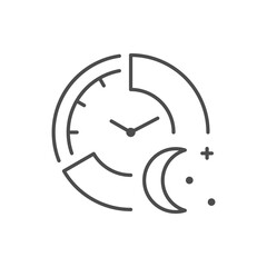 Night time line outline icon