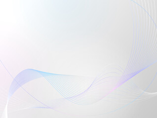 Abstract wave of many thin colorful lines. Light abstract background of curved wavy lines flow. Vector design element for dynamic scenes, data streams, modern technologies, sound vibrations, etc