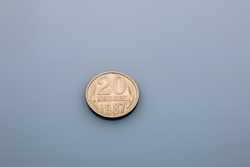 Coin 20 kopecks 1987 from the USSR - obrazy, fototapety, plakaty