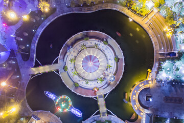 aerial view of Jerudong Park Playground, Brunei Darussalam.  - obrazy, fototapety, plakaty
