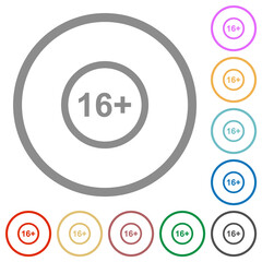 Allowed above 16 years only flat icons with outlines