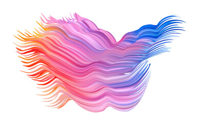 Fluffy bunch of blades of grass or hairs. Smear of dry paint, lines fluttering in the wind.