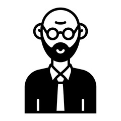 Aged Man wearing Eye Glasses Vector Icon Design, Happy Fathers Day Symbol, Dads Gift Elements Sign, Parents Day Stock illustration, Step dad Character, Grandfather avatar Concept