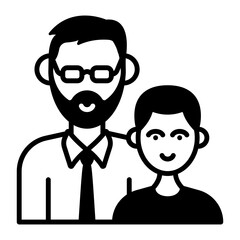 Step Dad and Son in law Picture Concept, Single Father Photo Frame Vector Icon Design, Happy Fathers Day Symbol, Dads Gift Elements Sign, Parents Day Stock illustration