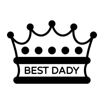 My Father is King Vector Icon Design, Fathers Day Symbol, Dads Gift Elements Sign, Parents Day Stock illustration, Best Dady Crown Concept