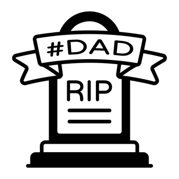 Daddy Gravestone Vector Icon Design, Happy Fathers Day Symbol, Dads Gift Elements Sign, Parents Day Stock illustration, fathers headstone Concept