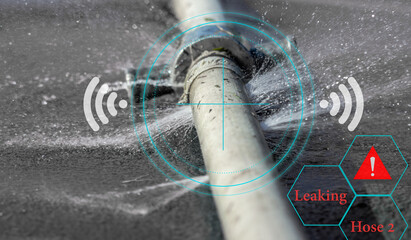 Water leak sensor alert , smart water sensor can automatically shut off a solenoid valve. - 511701399