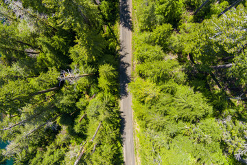 Aerial view of the Washington state outdoors near Spider Lake 