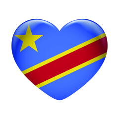DR Congo flag icon isolated on white background. DR Congo flag. Flag icon glossy.