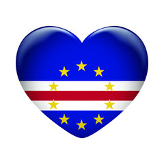 Cape Verde flag icon isolated on white background. Cape Verde flag. Flag icon glossy.