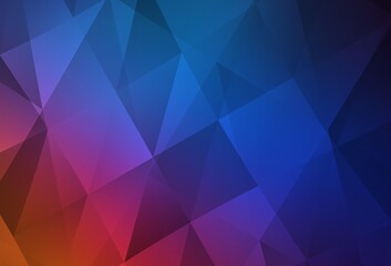 Light Blue, Red vector gradient triangles texture.