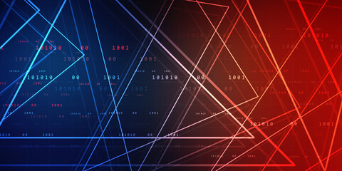 2d illustration abstract digital binary data on computer screen