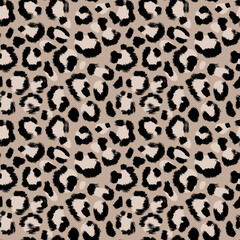 Leopard imitation brown seamless pattern. Vector illustration © Anna Babii