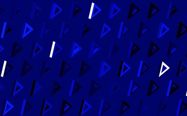 Dark BLUE vector background with triangles.