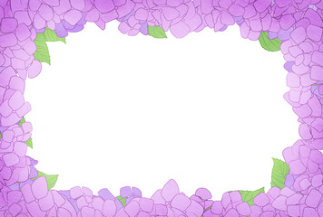 背景素材_水彩風_紫陽花