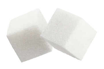 Two sugar cubes, isolated on white background