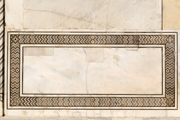 Old mozaika. Pattern and ornament on the wall.