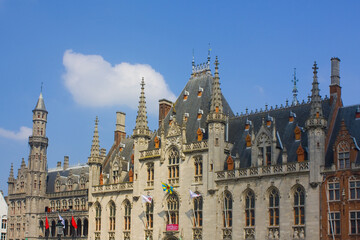 Fototapeta na wymiar Bruges City Hall or Staduis on Burg Square in Brugge, Belgium 