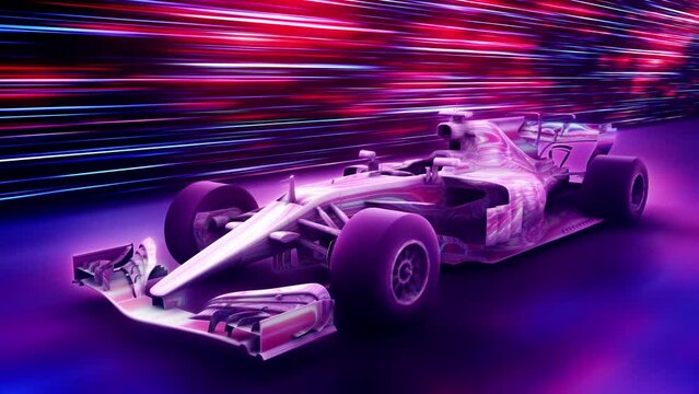 High Speed f1 Car Travelling in Tunnel. High quality 4k footage