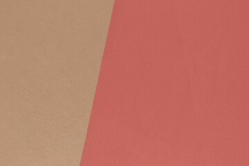 Two color texture with empty space. Beige and orange pastel paper background