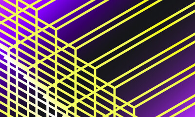 Golden line on purple background, vector drawing.
